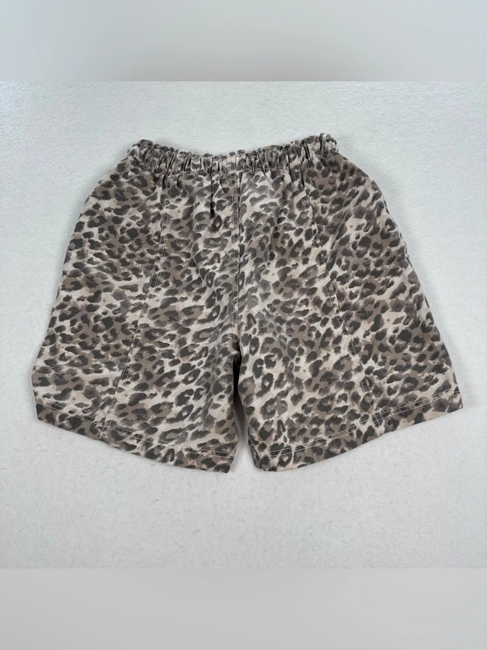 Aerie Elastic Waist Drawstring Jorts Cake Batter Women M Leopard Pull On Shorts - Picture 8 of 9